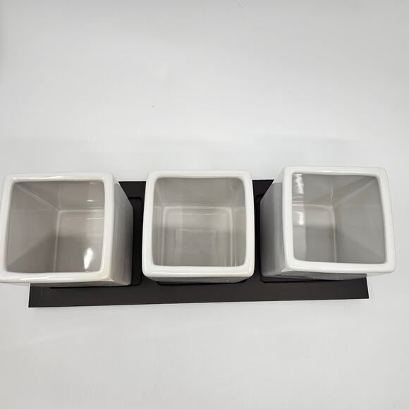 Pier 1 Imports Vintage Retired Buffet Style Flatware Caddy 4 pc Set NEW NIB - Picture 6 of 9